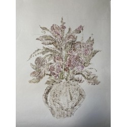23."Букет". 44 х 57 см. Бумага, масло, без оформления.